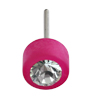 1 Paar Polaris Ohrstecker mit Strass 6mm Fuchsia matt / Kristall